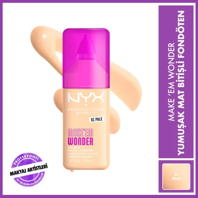 Nyx Professional Makeup Make em Wonder Fondöten 01 Pale