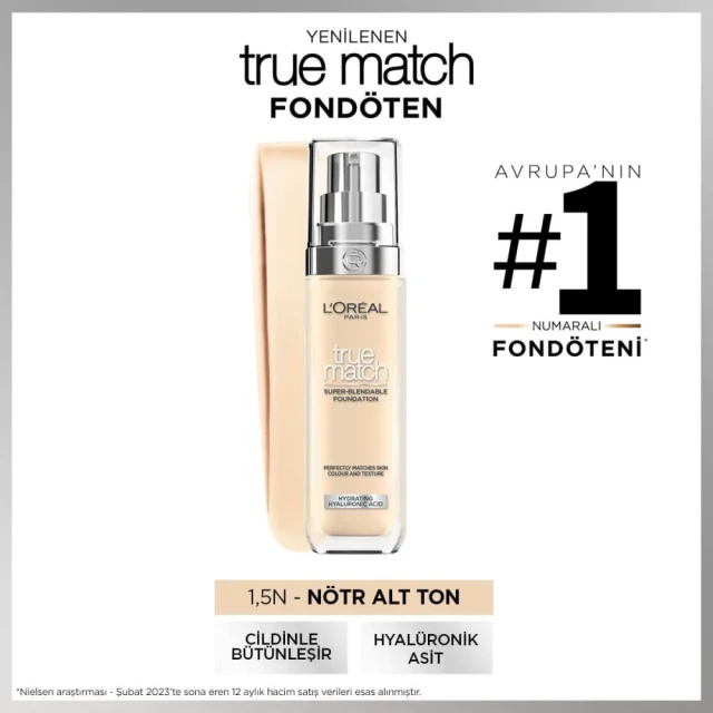 L'Oreal Paris True Match Bakım Yapan Fondöten 1.5N Linen