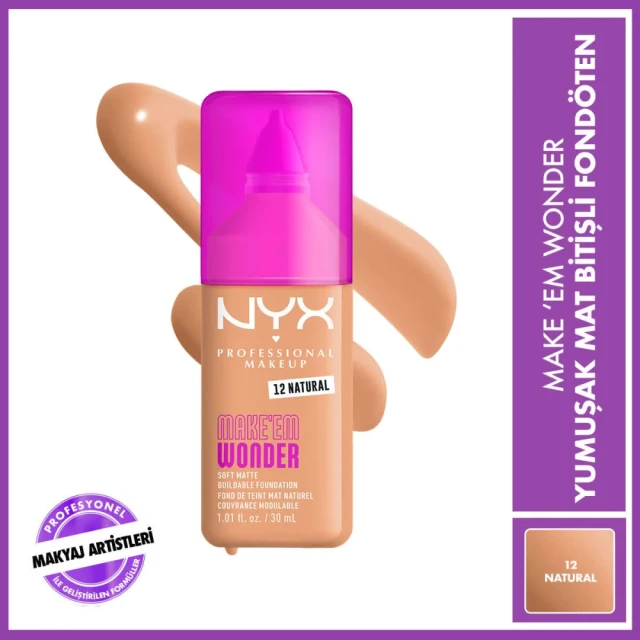Nyx Professional Makeup Make em Wonder Fondöten 012 Natural