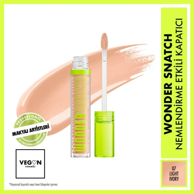 Nyx Professional Makeup Wonder Snatch Nemlendirme Etkili Kapatıcı 07 Light Ivory
