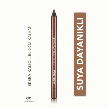 Flormar Extreme Tattoo Yoğun Pigmentli Işıltılı Jel Göz Kalemi No: 001 Glitzy Brown