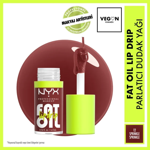 Nyx Professional Makeup Fat Oil Lip Drip Parlatıcı Dudak Yağı Sprinkle Sprinkle