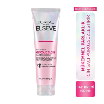 L'Oreal Paris Elseve Glycolic Gloss Mükemmel Parlaklık için Pürüzsüzleştirici Saç Kremi 150 ml