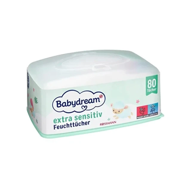 Babydream Bebek Islak Mendil Çok Hassas Cilt, Aloe Veralı 80'li