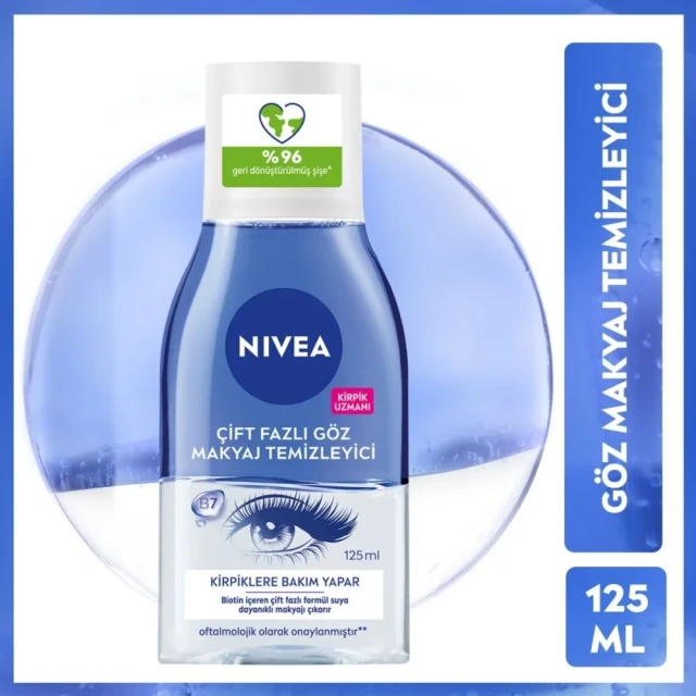Nivea Çift Fazlı Suya Dayanıklı Göz Makyaj Temizleyici 125 ml