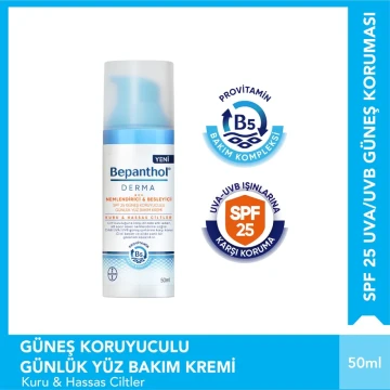 Bepanthol Derma Yüz Bakım Kremi Nemlendirici ve Besleyici Spf 25 50 ml