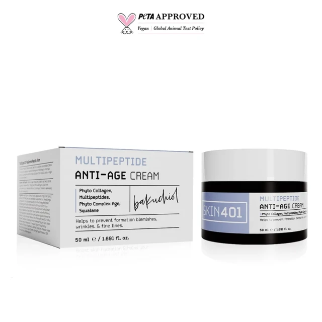 Skin401 Multipeptit Bakuchiol (Vegan Retinol) Yaşlanma ve Kırışıklık Karşıtı Krem 50 ml