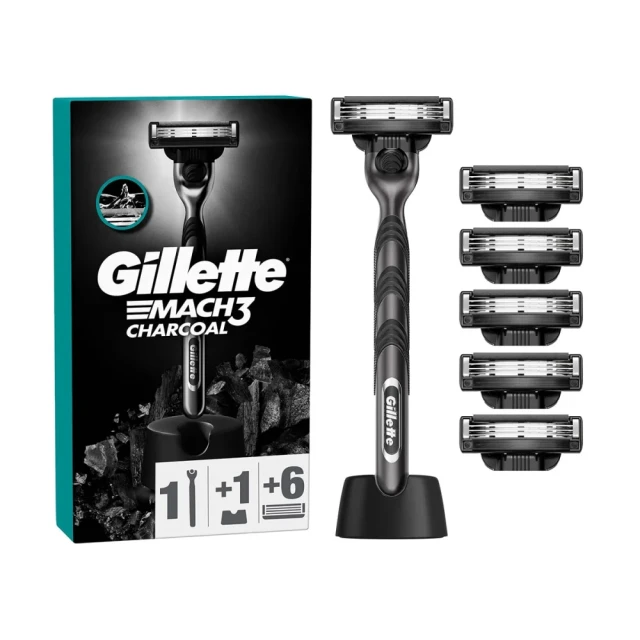 Gillette M3 Charcoal Tıraş Makinesi + 6 Yedek Bıçak Seti