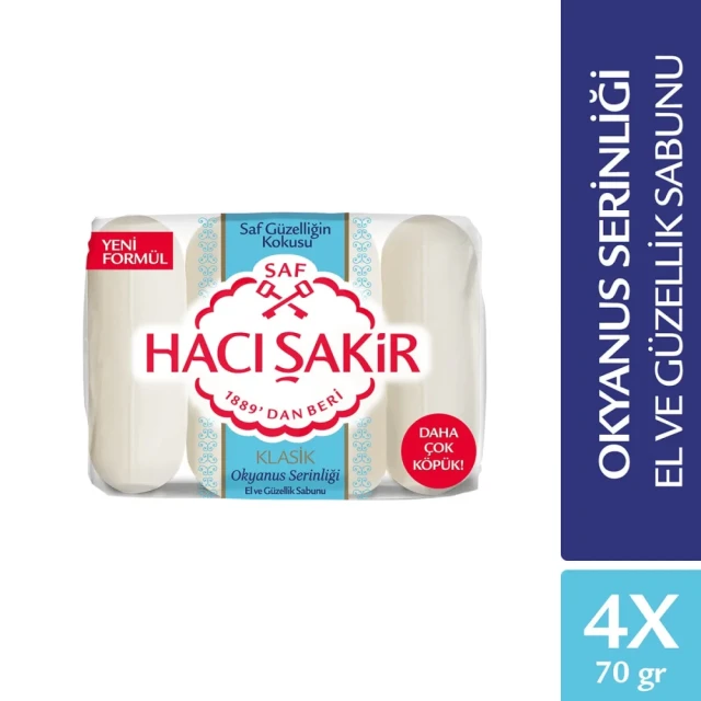 Hacı Şakir Klasik El ve Güzellik Sabunu 4 Adet 70 gr