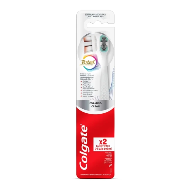 Colgate Total Foaming Clean 1+1 Yumuşak Diş Fırçası