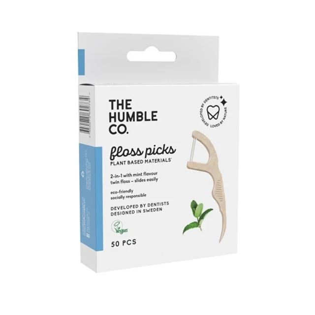 Humble Brush Floss Pick Kürdanlı Diş İpi 50'li (Nane) Humble Brush Floss Pick Kürdanlı Diş İpi 50'li (Nane)