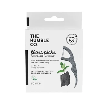 Humble Brush Floss Pick Kürdanlı Diş İpi 50'li (Kömür Nane)