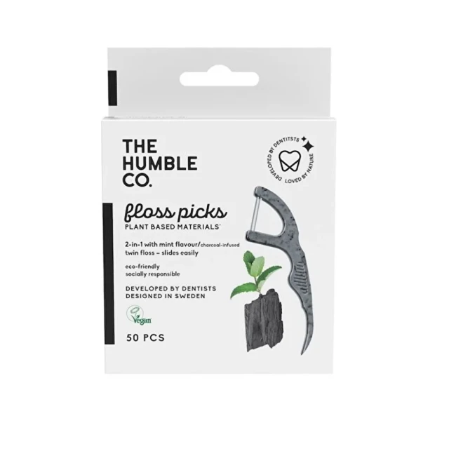 Humble Brush Floss Pick Kürdanlı Diş İpi 50'li (Kömür Nane) Humble Brush Floss Pick Kürdanlı Diş İpi 50'li (Kömür Nane)