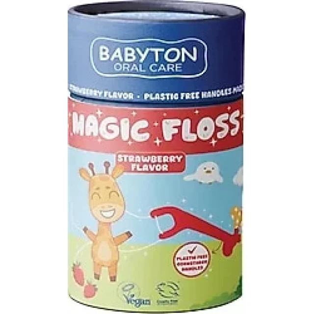 Babyton Magic Floss Çilek Aromalı 30'lu Çocuk Diş İpi