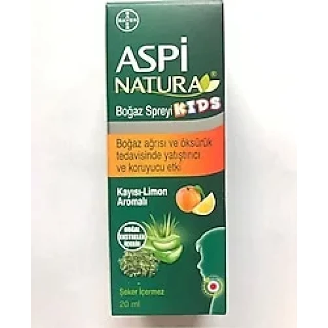 AspiNatura Kids Boğaz Spreyi Kayısı Limon 20 ml