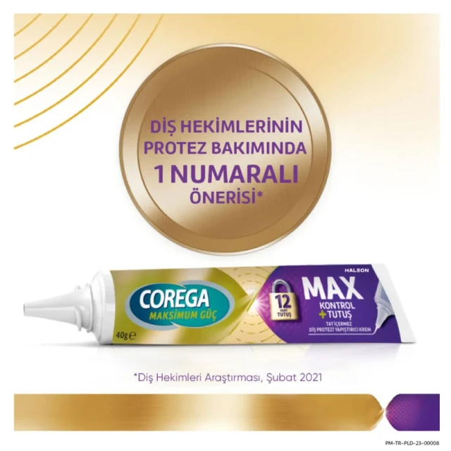 Corega Maksimum Kontrol Diş Protezi Yapıştırıcı Krem 40 g
