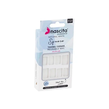 Nascita Square Takma Tırnak 140 Natural White 36'lı